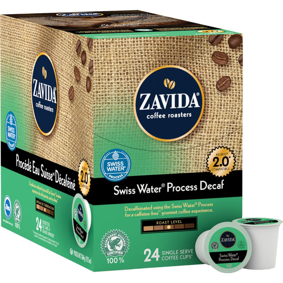 Zavida Single Serve Coffee Swiss Water Process Decaf, 96 Cups