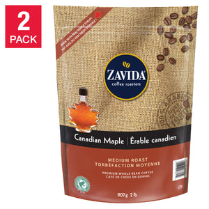 Zavida Canadian Maple Whole Bean Coffee, 2-pack