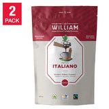William Spartivento Espresso Italiano Fair Trade and Organic Coffee, 2-pack