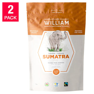 William Spartivento Sumatra Medium-Dark Roast Fair Trade and Organic Whole Bean Coffee, 2-pack