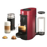 Nespresso VertuoPlus Deluxe Coffee and Espresso Machine by De'Longhi with Aeroccino, Red